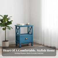 Vintage design 3-Drawer Nightstand Distressed Finish 3-Drawer End Table Sturdy Construction Bedside Cabinet adaptable Design for Apartment Dwellers, Homeowners, Interior Decorators, Guest Room, Small Spaces, Hallway, Office