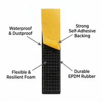 EPDM Rubber Foam Seal Strip, Draught Excluder for Doors, Sound Insulation Tape, Weather Seal Strip, Foam Sealing Tape for Doors