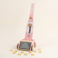 Toy Vacuum Cleaning Machine Interactive Wooden Toy Vacuum Child-Sized for Young Children, Daycare