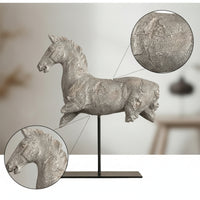Horse Sculpture with Stand Stone Like Horse Sculpture Tabletop for Bookshelf