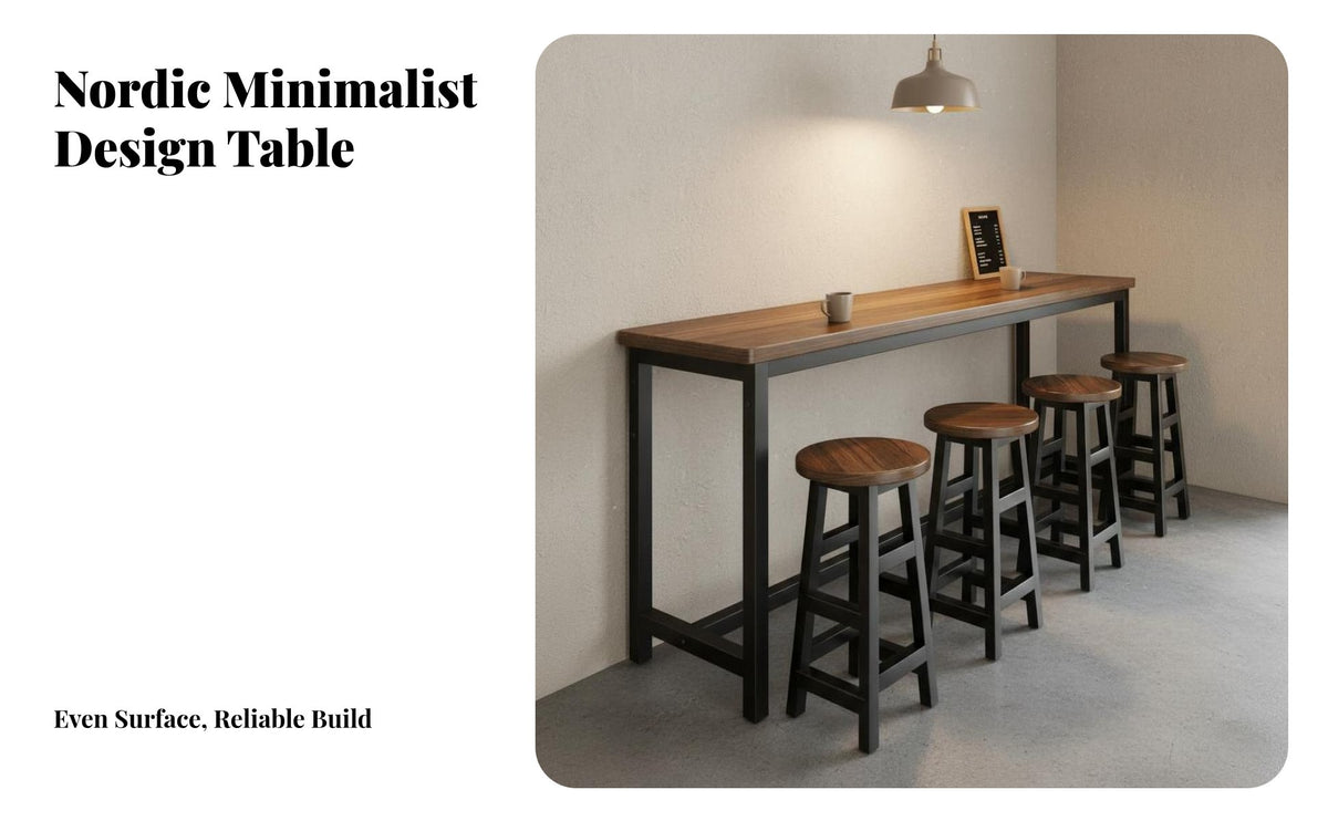 Long Narrow Bar Table Space-Saving Design Narrow Bar Table Modern Design Counter Height Pub Desk for Cafe Owners, Homeowners, Small Areas, Living Room