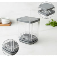 Kitchen Prep Tool with Container Enclosed Fruit Cubing Tool Countertop French Fry Cutter for Home Cooks, Meal Prep, Kitchen, Small Kitchens