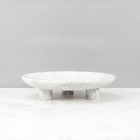 Mineral Fruit Bowl Elegant Marble Pedestal Bowl Sculptural Tableware for Living Room