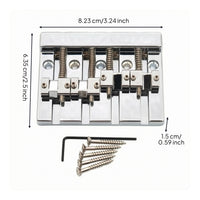 4 String Bass Bridge Spring Adjusted Saddles Metal Bass Bridge Polished
