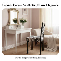 Upholstered spherePost Chair French & Design Dining Seat Light Luxury Elegant Design for Homeowners, Adults, Vanity Area
