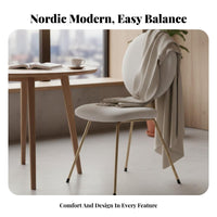 Nordic design Shell rear Chair Modern Minimalist Vanity Stool Scalloped rearrest Seating Furniture Soft Upholstery for Homeowners, Salon Owners, Home Decorators, Makeup Room, Bedroom, Reception Area