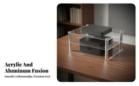 Solid Aluminum Alloy High-Fidelity Audio Rack Space Saving DAC Rack Long-Lasting Material Desktop Amplifier Stand Stable Design for Audiophiles, Study Room