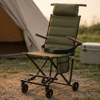 Camping Recliner Heavy Duty Portable Recliner Adjustable Recline Outdoor Furniture for Travel