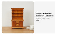 Handmade Dollhouse Display Cabinet Opening Doors 1:12 Scale Cabinet Detailed Craftsmanship 1/12 Scale Dollhouse Hutch Classic Design for Collectors, Hobbyists