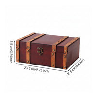 Wooden Box with Hinged Lid Compact Wood Storage Box Solid for Collectors, Desk, Photo Shoots