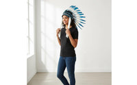 Large Colorful Feather Headdress Handmade Feather Headdress Battle Headdress Headpiece Lightweight Headwear Adjustable Fit