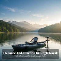 Sectional Sit-on-Top Kayak Two-Piece Design Single-Person Kayak Rod Holders Aquatic Catching Boat for Aquatic Catchers, Recreational Paddlers, Lakes