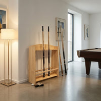 Freestanding Billiard Cue Rack Organizer Space-Saving Furniture Sturdy for Game Rooms
