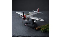 Collectible P-47D Thunderbolt Model Silver-Finish Fighter Aircraft Model with Stand Detailed True-to-Scale for Aviation Enthusiasts, Collectors, History Buffs, Desk Display, Shelf Decor, Office