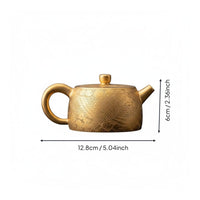 Clay Teapot Handmade Engraved Teapot Drip Pour Gold Tea Pot for Gift