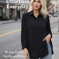 Shirts for Women Oversized Blouse with Tennis-Style Collar Design, Loose Fit Beach Cover Up in Polyester Material