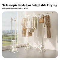 Space-Saving Foldable X-Frame Clothes Airer Extendable Laundry Rack Portable Drying Stand Easy Assembly for Apartment Dwellers, Homemakers, Balcony, Small Spaces, Indoors, outdoorsdoors