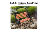 Miniature Bench Realistic Detailing Miniature Landscape Bench Decorative Lichen Landscape Ornament for Crafters, Dollhouses