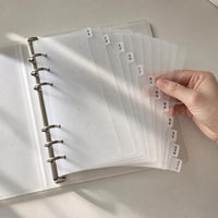 PP Transparent A-Z Index Divider Cards for A6/A5/A4 Notebooks & Planners