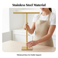 Crossbar Display Stand Stainless Steel Metal Display Stand Display Stand Stable Base Metal Purse Holder for Boutique Owners, Market Vendors