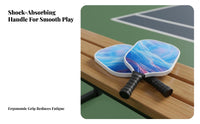 Pickleball Paddle Set Non-Slip Grip Pickleball Racket Kit Sports Equipment Shock Absorbing Wide Frame for Outdoor Play, Training