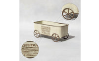 Distressed Tabletop Cart Planter Decorative Metal Cart Planter Old-Fashioned Plant Holder Multi-Purpose for Decorators