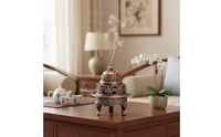 Tripod Aromatic Burner Antique Finish Ornate Alloy Aromatic Burner Holder Vintage Metal Censer Heat-Resistant Mini Tripod