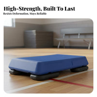 Aerobic Step Board Heavy-Duty Construction Adjustable Step Board Non-Slip Workout Stepper for Children, Beginners, Home, Gym, School