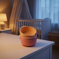 3 Pieces Silicone Nesting Bowl Set Food-Grade Nesting Bowls with Handles Mixing Bowl with Handles Stackable BPAwithout