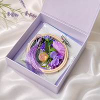 Handmade Car Decor, Embroidery Hoop Hanging Ornament 9.5×20cm, Suncatcher for Rearview Mirror, Cute Car Accessories for New Car Owners