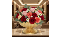 Decorative Bowl with Pedestal Hammered Gold Pedestal Centerpiece Footed Bowl Fluted Wide-Mouth for Event Planners