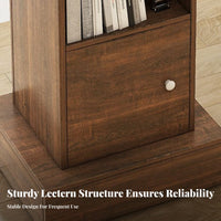 Modern Design Floor Standing Podium Stable Base Floor Lectern with Storage Shelves Spacious Top Reception Desk Lectern Sturdy Construction for Presenters, Restaurant Hosts, Conference Rooms, Lecture Halls, Auditoriums, Classrooms