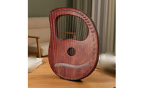 Box Harp with 19 Strings Compact Handheld Harp Easy to Play Instrument for Beginners, Adults, Music Practice