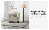 Nordic aesthetic Upholstered Armchair space-saving Footprint Upholstered Tub Chair Padded Armrests Seating Furniture Comfortable Backrest for Apartment Dwellers, Interior Designers, Living Room, Coffee Shop, Boutsideique, Reception Area
