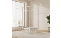 Freestanding Rolling Drying Rack Telescoping Folding Drying Rack Expandable Rolling Clothes Hanger Compact for Balcony