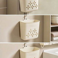 Hanging Storage Basket Organizer Basket with Hanging Tab Wall-Mounted for Lavatory, Closet, Utility Room