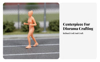 Running Person Miniature High Intricate 1:64 Scale Figure Jogger Figurine Realistic Design Tiny People Figurines DIY