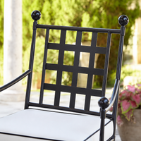 Custom Made Outdoor Furniture Set Weather Resistant Metal Lounge with Armrests