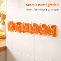 Bedroom & Dorm Room Organizer Hooks for Students, Punch Strong Multi-Hook Rack, Modern Minimalist Multi-Row Storage, Over the Door Bathroom & Kitchen