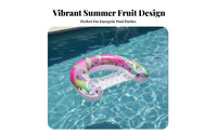 Thickened PVC Dragon Fruit Pool Buoy Double Handles U-Shaped Buoy Ing Chair Leak-Proof Valve for Adults, Family, Beach, Lake