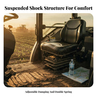 High-Density Foam Cushion Tractor Shock-Absorbing Seat Slide Rail Mount Forklift Replacement Seat Effortless Sliding Rails