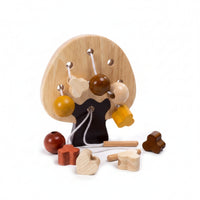 Tree Bead Threading Toy Hand-Eye Coordination Wooden Threading Toy Educational Lacing Bead Set