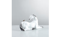 Resin Horse Figurine Decorative Horse Figurine with Bird Sculpture Long-Lasting Decoration Artisan-Made for Art Collectors