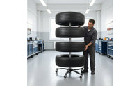 Tire Storage Rack with Wheels Heavy-Duty 4-Tier Tire Tree for Vehicle Proprietors, Garage