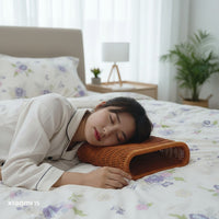 Handwoven Rattan Summer Pillow for Neck Support