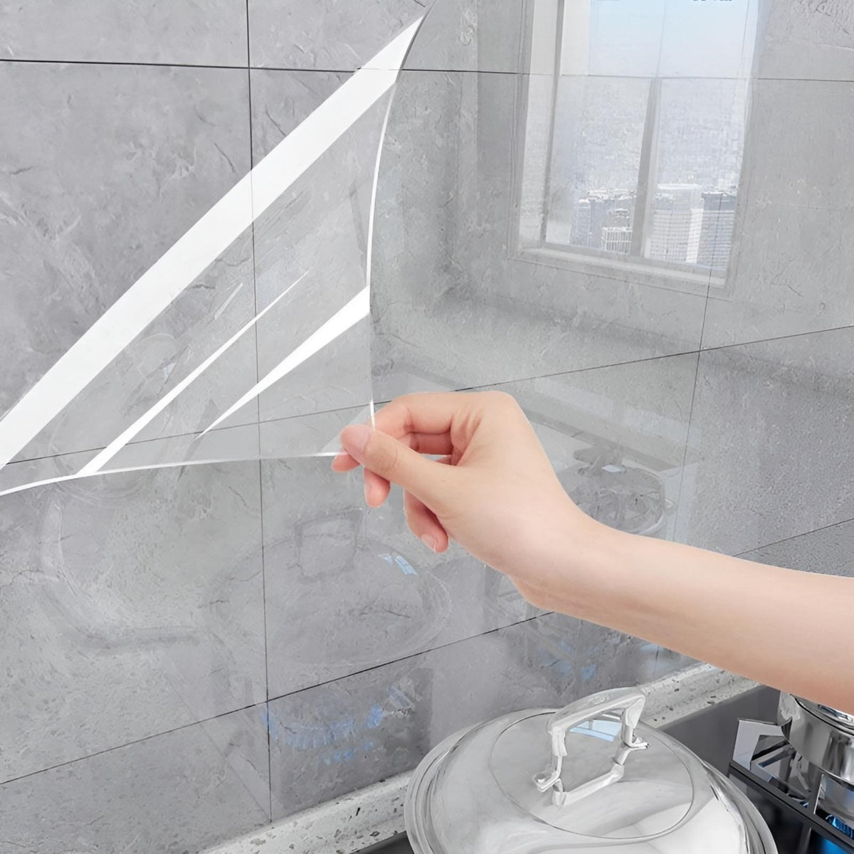 Kitchen Oil-Resistant Sticker, Heat Resistant, Transparent