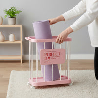 Mobile Wire Storage Baskets with Wheels Deep Rolling Wire Basket Cart Portable Rolling Storage Basket Space-Saving for Home Gym, Living Room, Bedroom