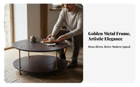 Three-Legged Circular Table Factory-Chic Aesthetic Household Furniture Vintage Look Rustic Appeal for Living Room