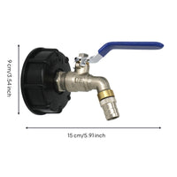 Tote Adapter with Brass Faucet 2-Inch Outlet Threaded Connector for Garden