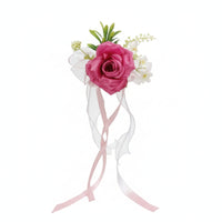 Car Mirror Flower with Ribbon Easy to Install Wedding Car Decoration Elegant